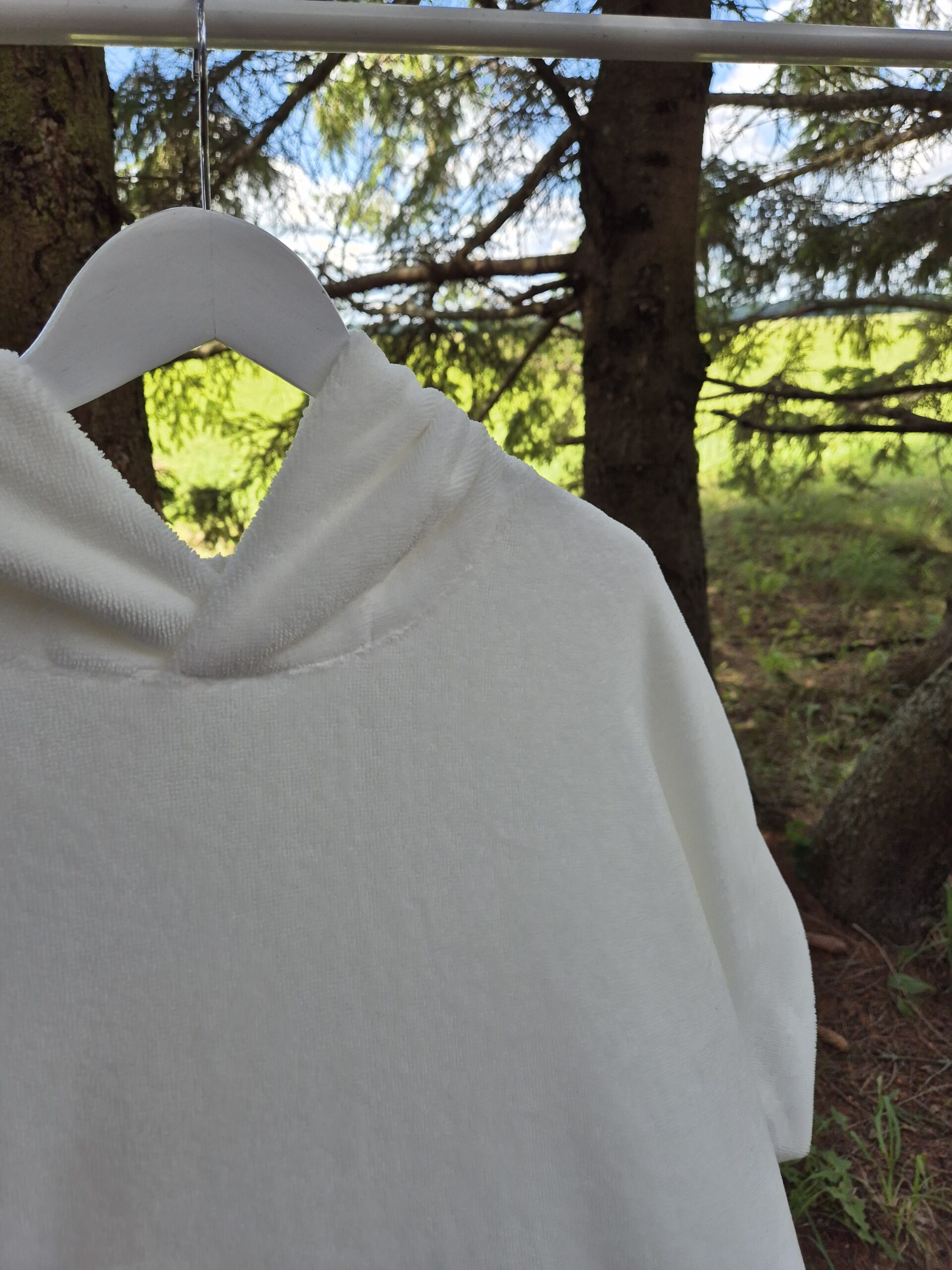 Bambukinis pirties/paplūdimio pončas pieno baltumo - Image 4