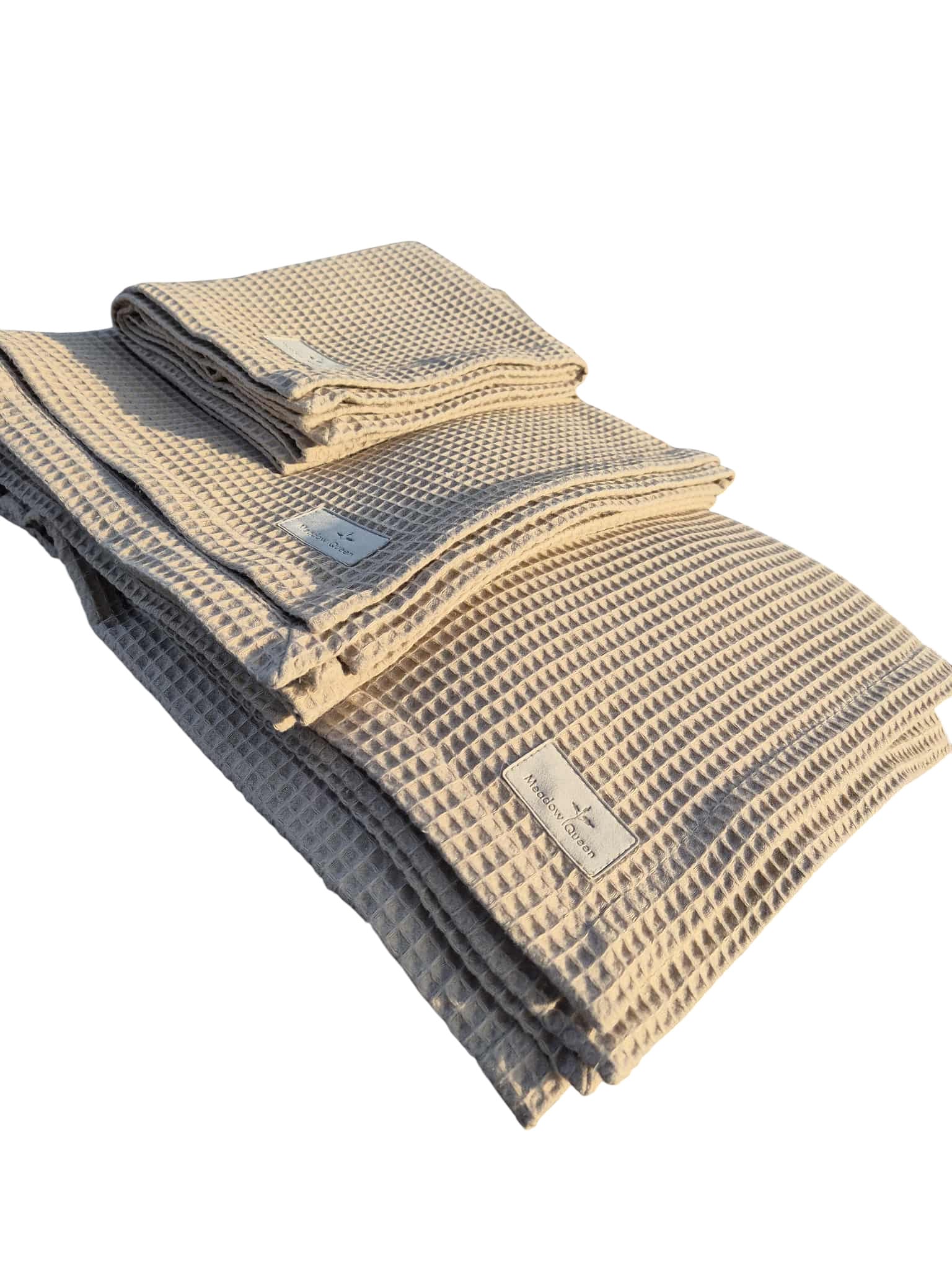 Rinkinys Nr.1 - 2 medvilniniai vafliuko rankšluosčiai 50x80 cm ir 70x140cm